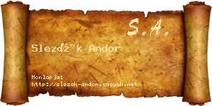 Slezák Andor névjegykártya